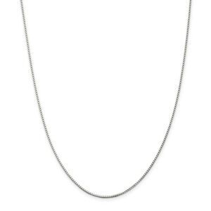 1.25mm Rhodium-Plated Sterling Silver Solid Box Chain Necklace, 20 In